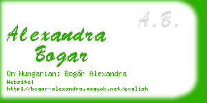 alexandra bogar business card